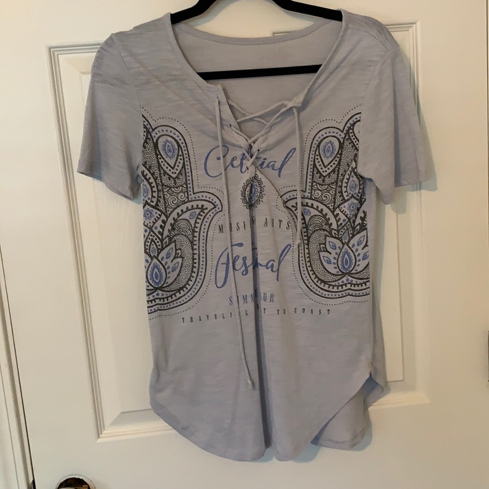 Lace up Graphic Tee